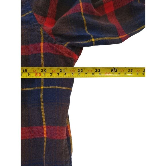 Armani Exchange Red & Navy Plaid Button-Up Flannel Shirt L/S Mens Size L Cotton - Picture 6 of 7